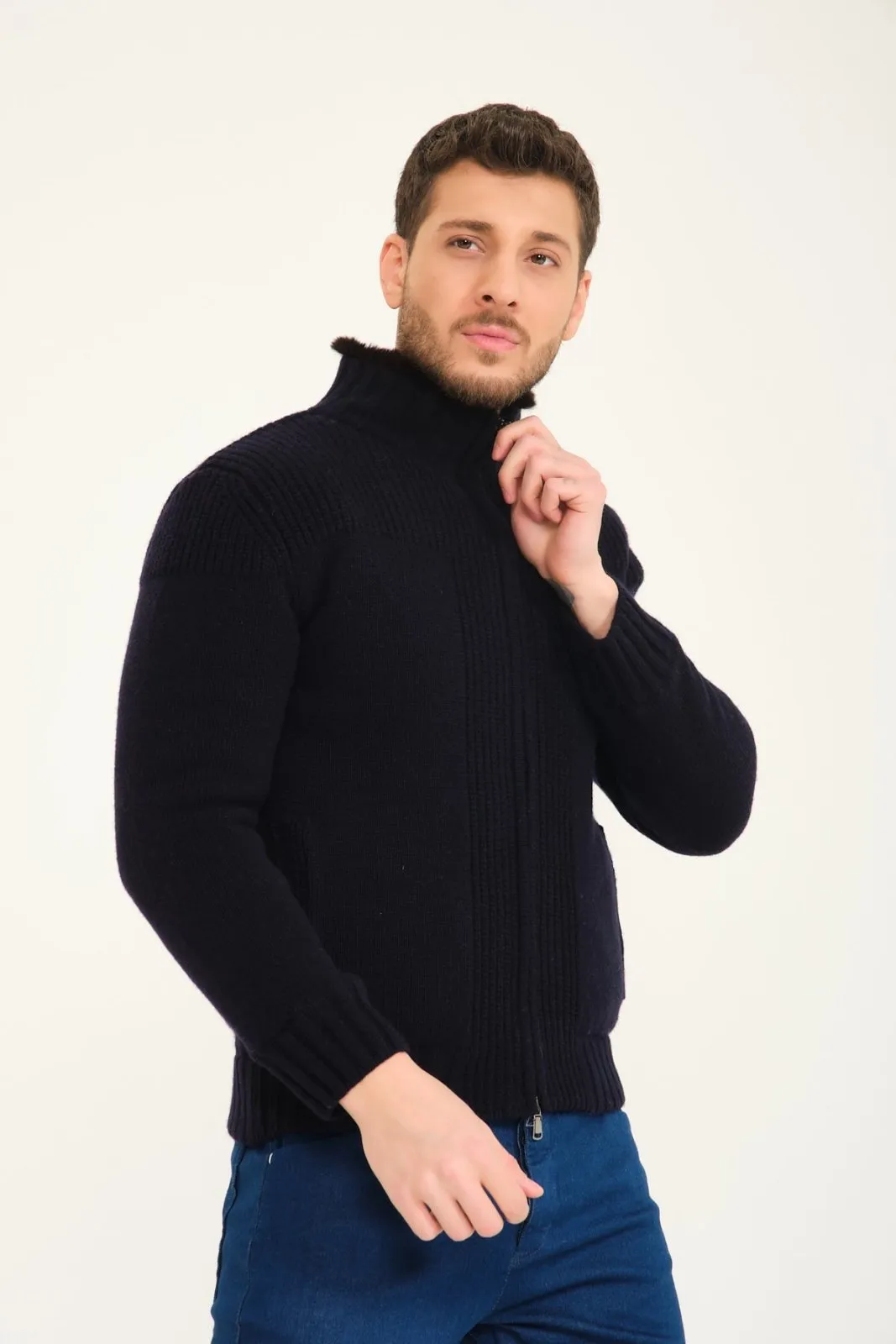 Winter Whisper Wool Jacket with Rex Fur