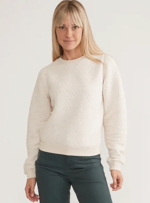 Women's Corbet Quilted Puff Sleeve Crewneck