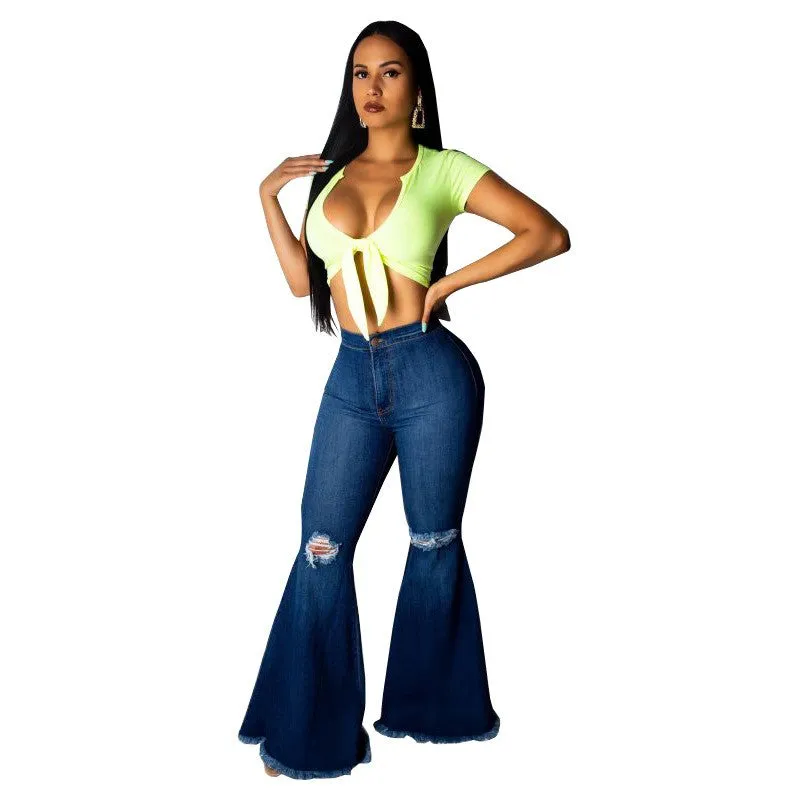 Women's Instastretch Luscious Bootcut Jeans  Wide Leg Long Palazzo Pants Trousers