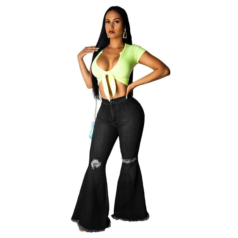 Women's Instastretch Luscious Bootcut Jeans  Wide Leg Long Palazzo Pants Trousers