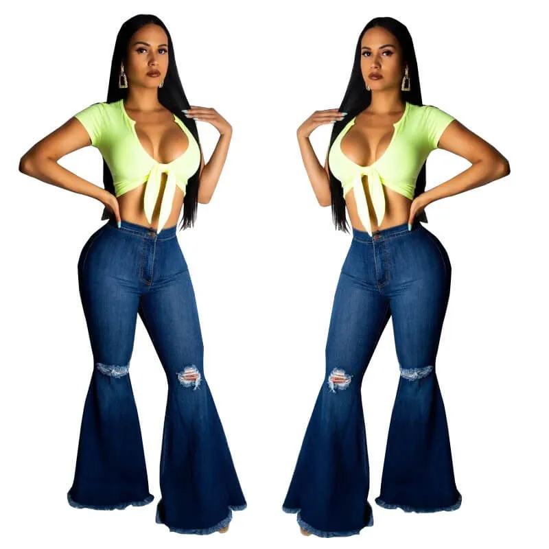 Women's Instastretch Luscious Bootcut Jeans  Wide Leg Long Palazzo Pants Trousers