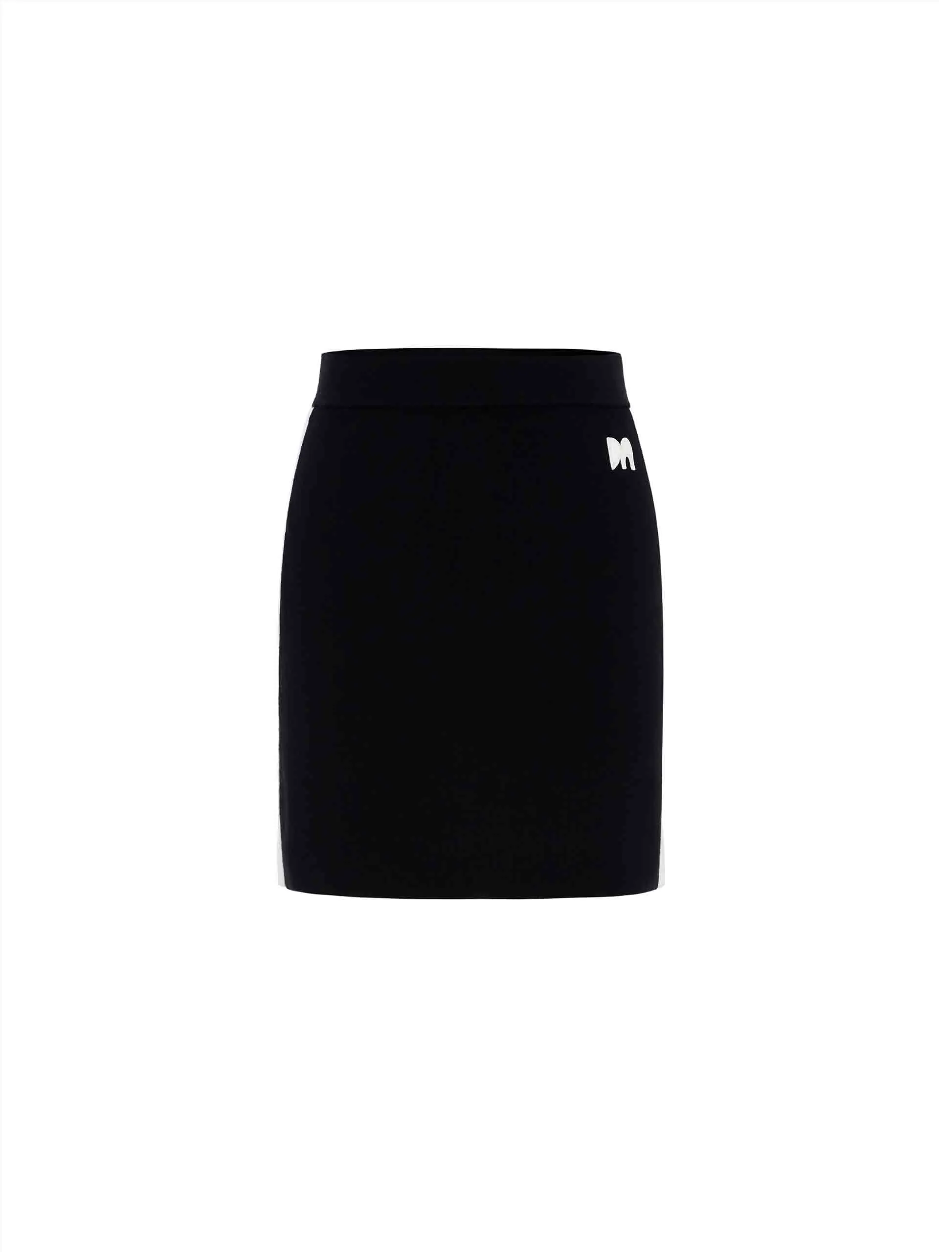 Wool Blend Contrast Skirt