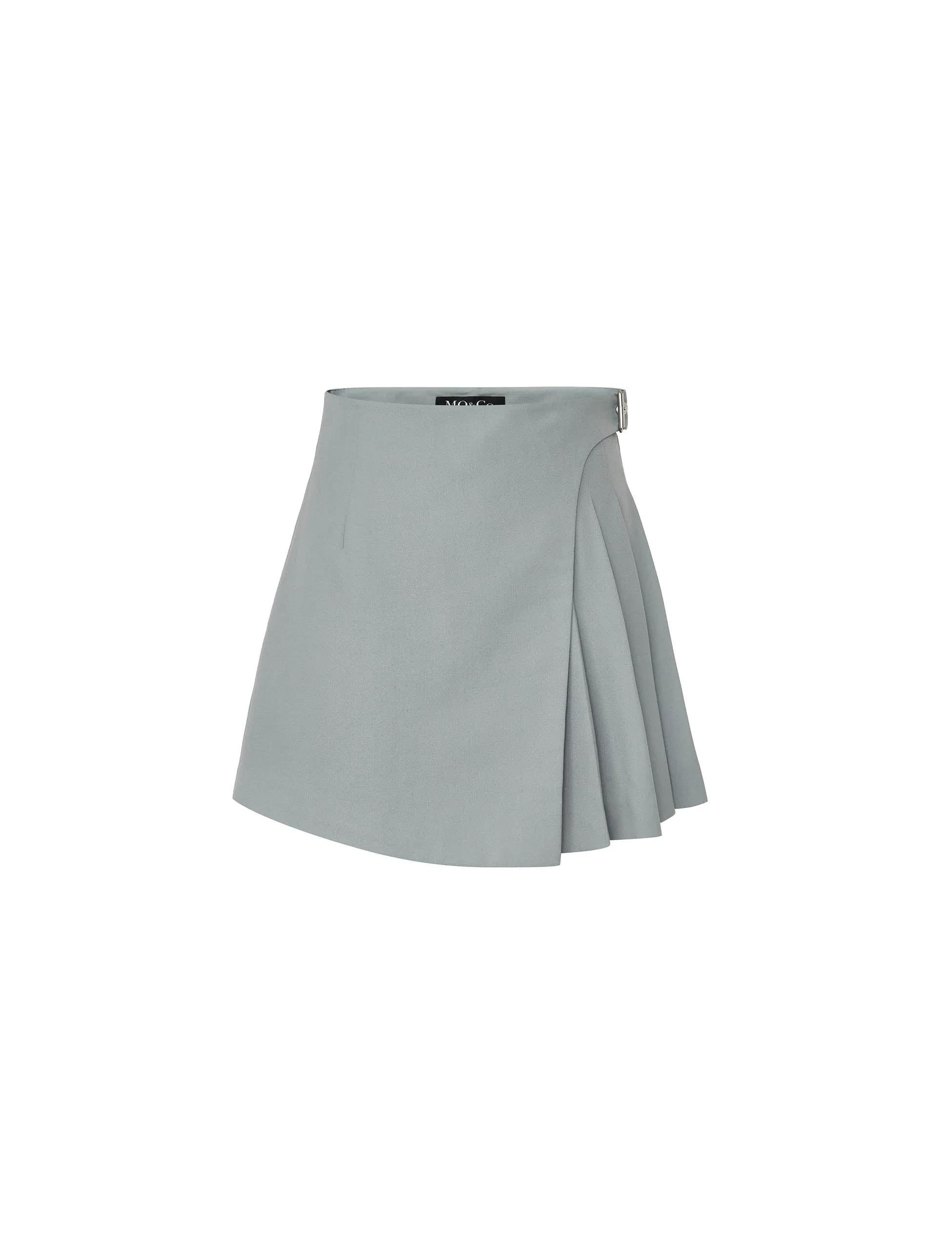 Wool Blend Wrap Pleated Skort