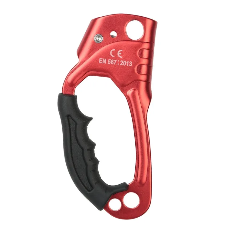 XINDA TP-8606 Outdoor Rock Climbing Aerial Work Anti-fall Handheld Rope Gripper for 8-12mm Diameter Rope Right(Red)