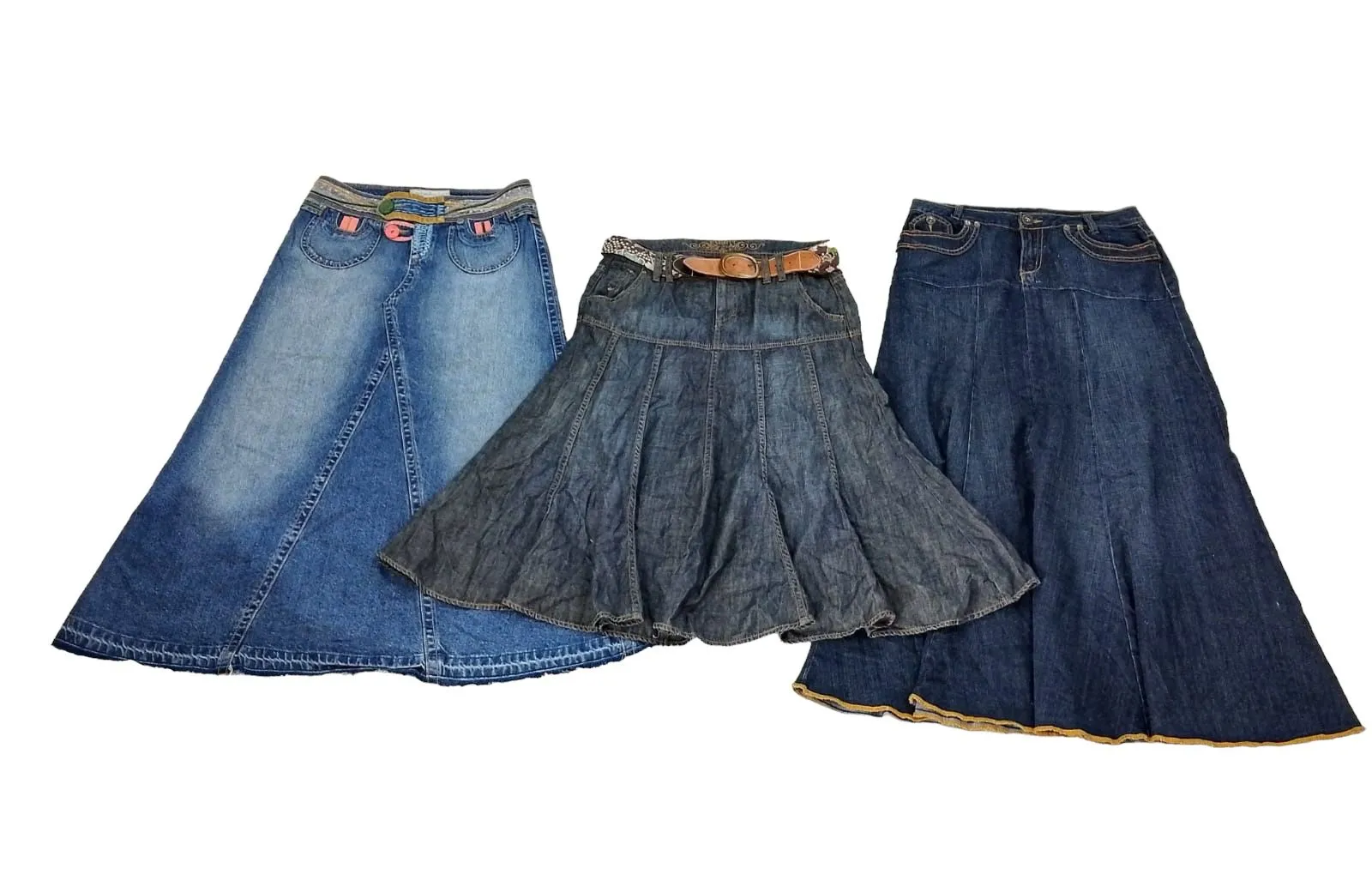 Y2k 2024 - Long Denim Skirts - 11 pcs