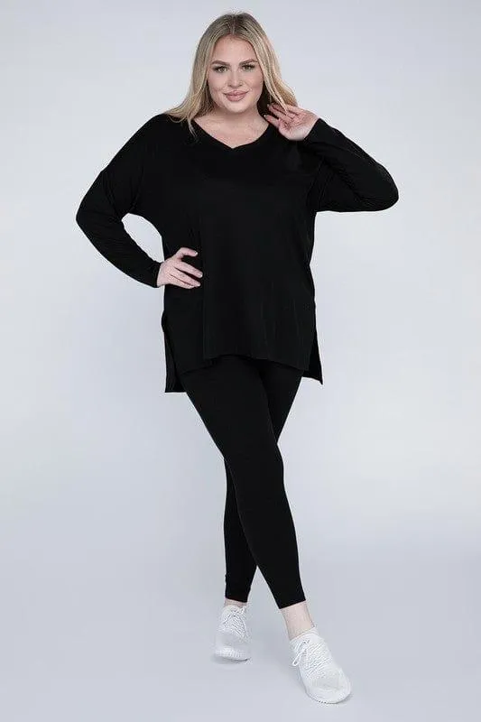 Zenana Plus Size Buttery Soft Loungewear Set