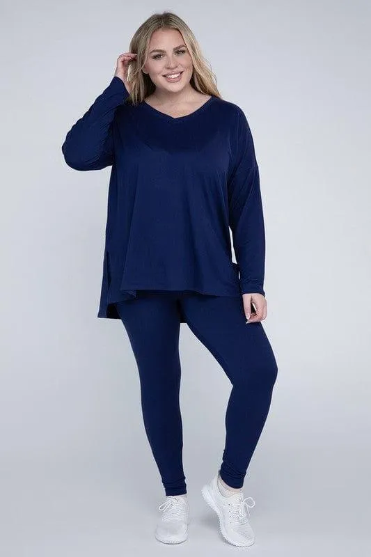 Zenana Plus Size Buttery Soft Loungewear Set